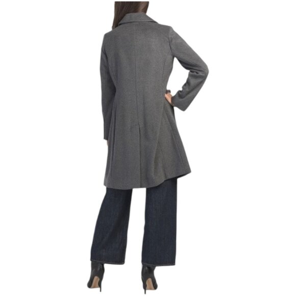 ANNE KLEIN Wool Blend Collared Button Front Walker Coat - Picture 2 of 2